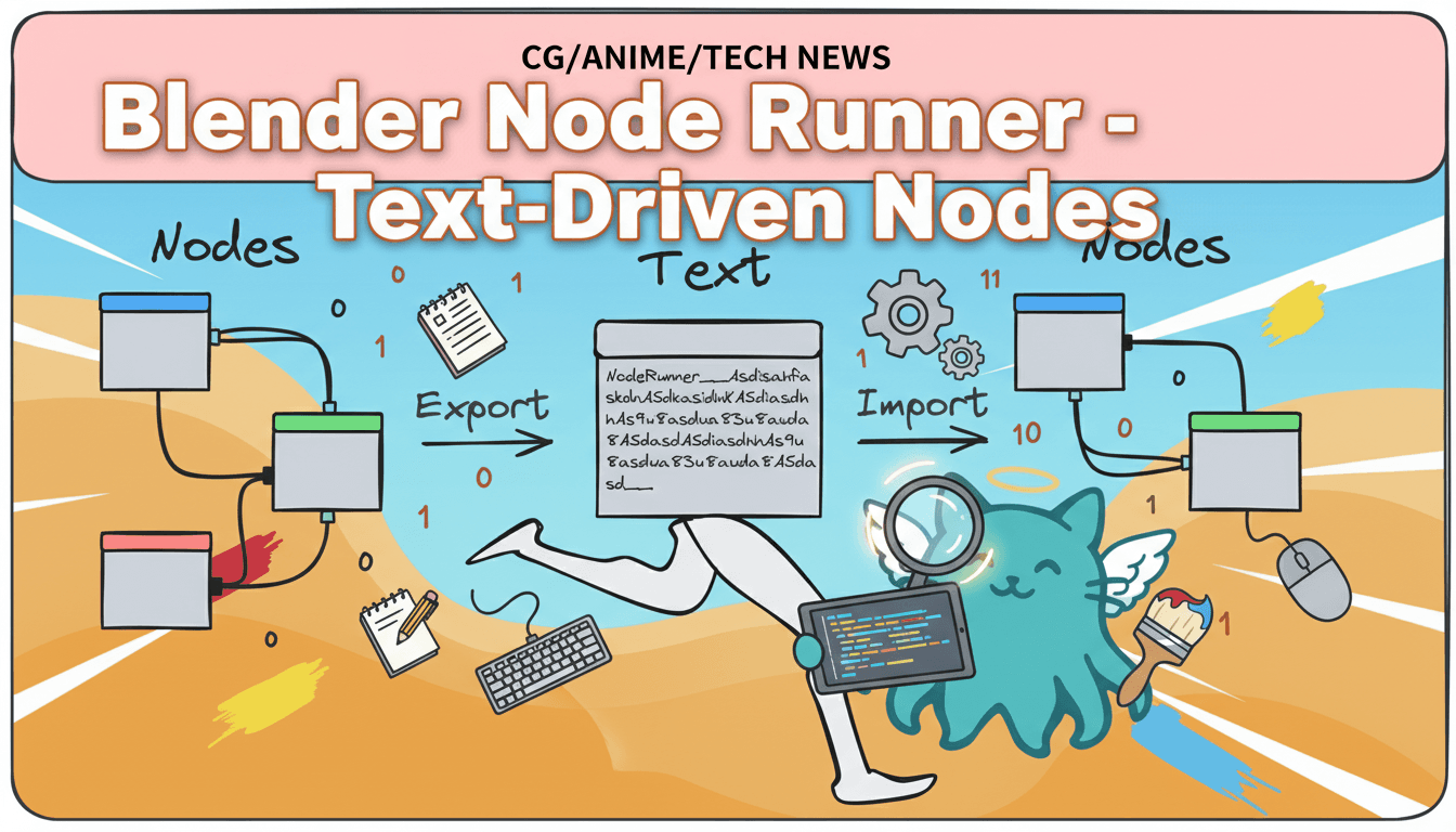 Blender Node Runner アドオン登場!ノードツリーをテキストで共有可能に──Hash・JSON・XMLで簡単やり取り